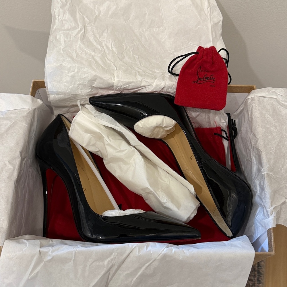Christian Louboutin So Kate 120 Patent Pumps – Black, Size 38 - Picture 15 of 16